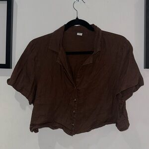 Cropped linen shirt